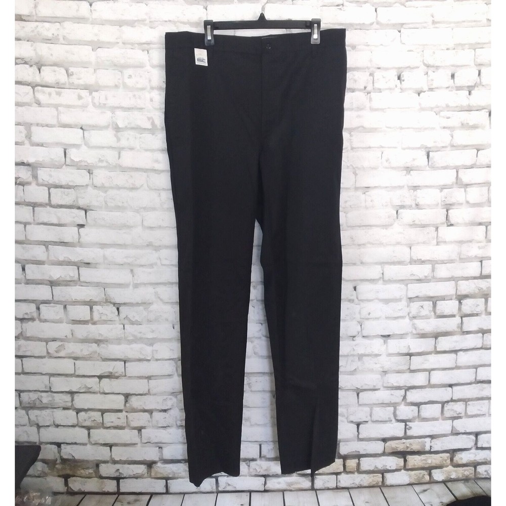 EWC Pants Mens 38 Black Unhemmed Flat Front Pockets USA Uniform Actual 37